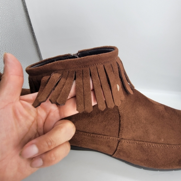 Comfortview Women's The Marion Shootie 7.5 WW Brown Flats Padded Insoles Suede - Picture 9 of 11